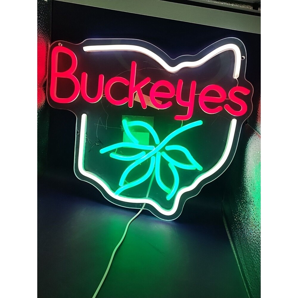 Ohio State Buckeye Championship Neon Light Sign With Usb Charger Nib Bright Sale - Picture 3 of 4